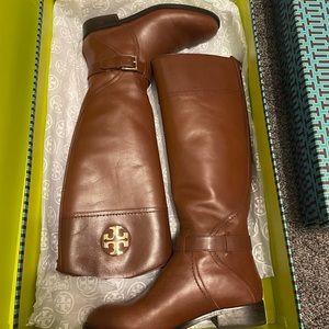 Tory Burch brown riding boots